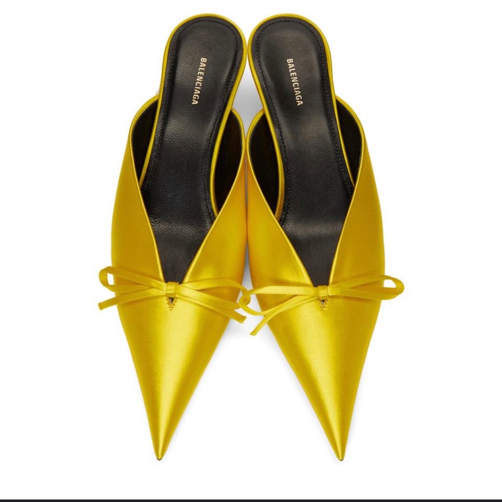 BALENCIAGA Yellow Knife Mules 39/9